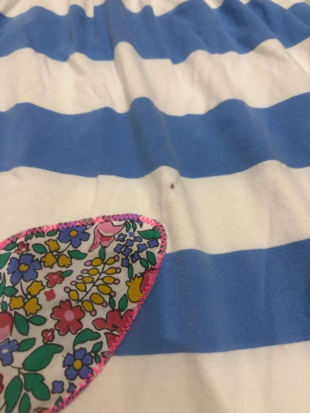 Mini Boden Blue White Stripe Butterfly Dress Size 6-7Y